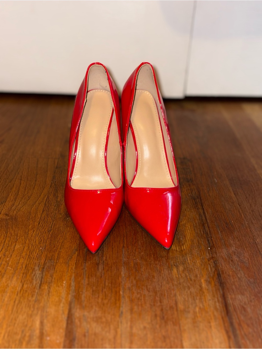 SHEIN Red Patent Pointed Toe Stiletto High Heels size 9